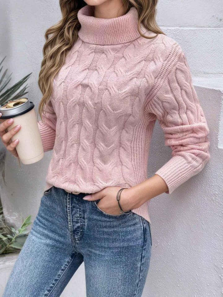 Women's turtleneck sweater with long sleeves