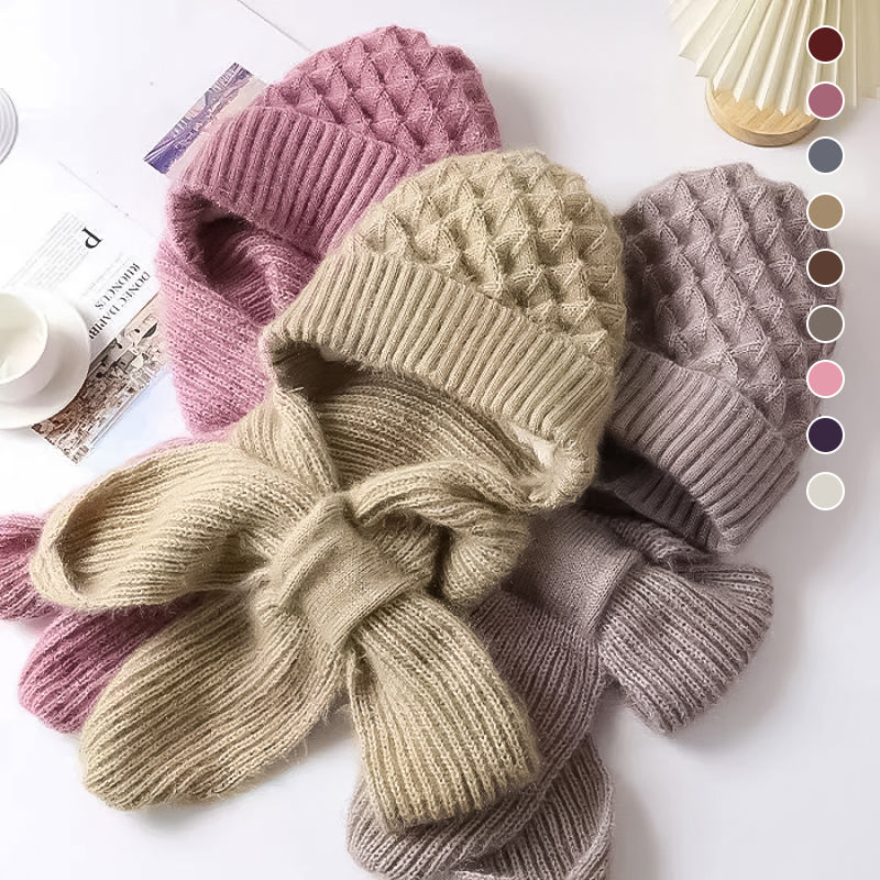 Mütze-und-Schal-Set für Damen