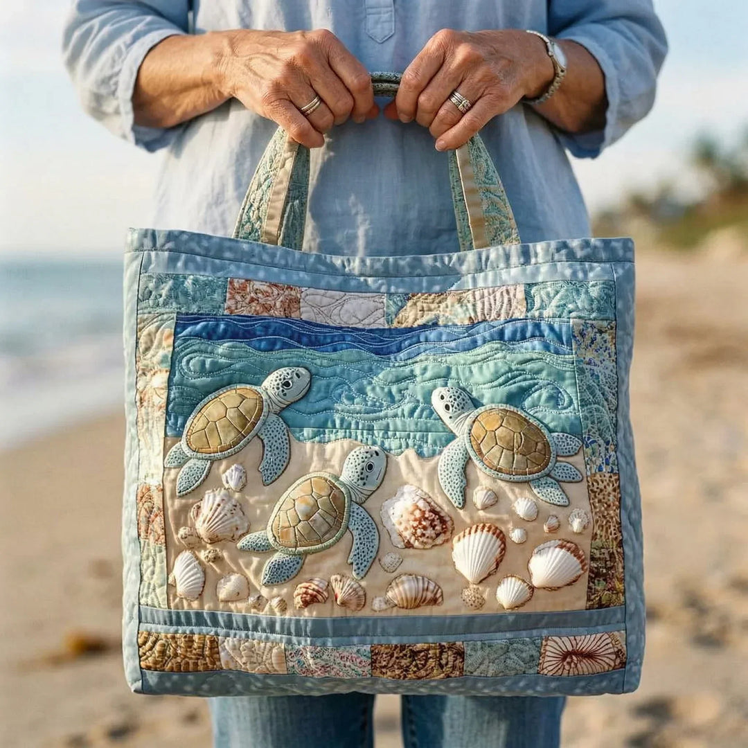 Handmade Matelassé Bag - Sea Turtles