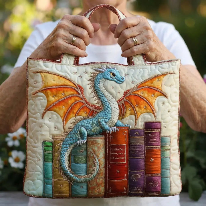 Padded Bag - Dragon Emerald Guardian of Books