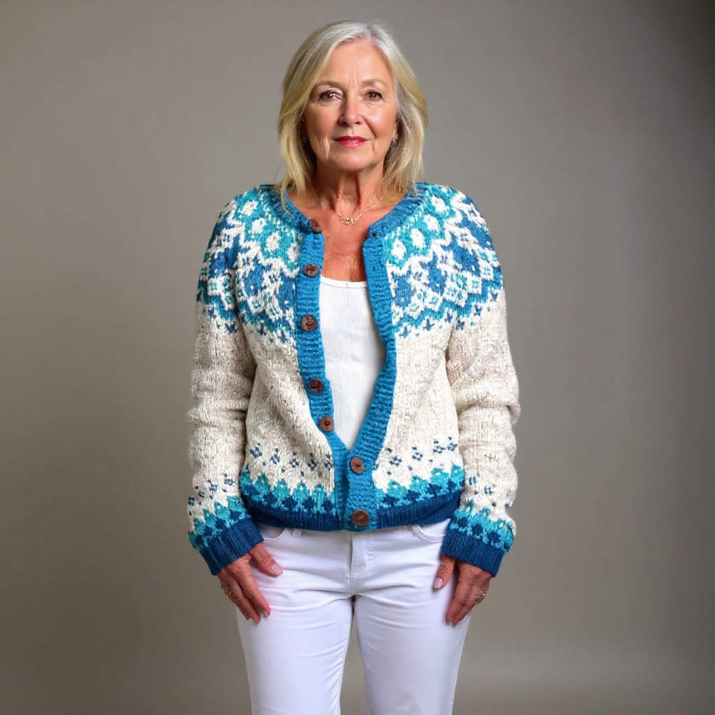 Eva | Vintage Icelandic Hand-Knitted Cardigan