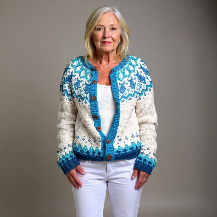 Eva | Vintage Icelandic Hand-Knitted Cardigan