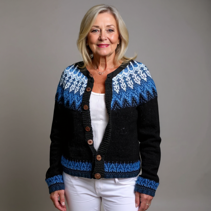 Helen | Vintage Hand-Knitted Icelandic Cardigan
