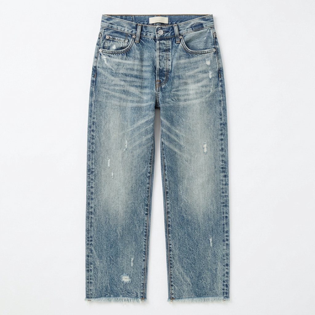 Vivara™ – Vintage-inspired, cropped straight-leg jeans with fringe
