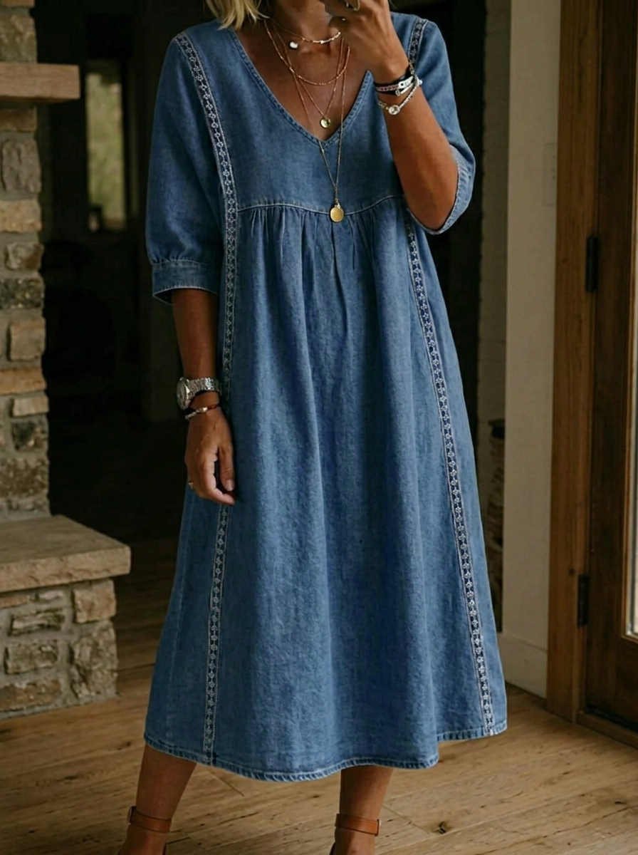 Melissa | Long-Sleeved Round Neck Dress