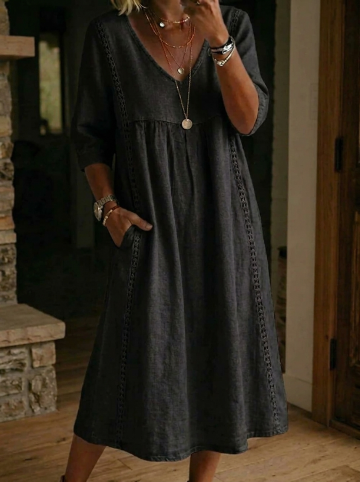 Melissa | Long-Sleeved Round Neck Dress