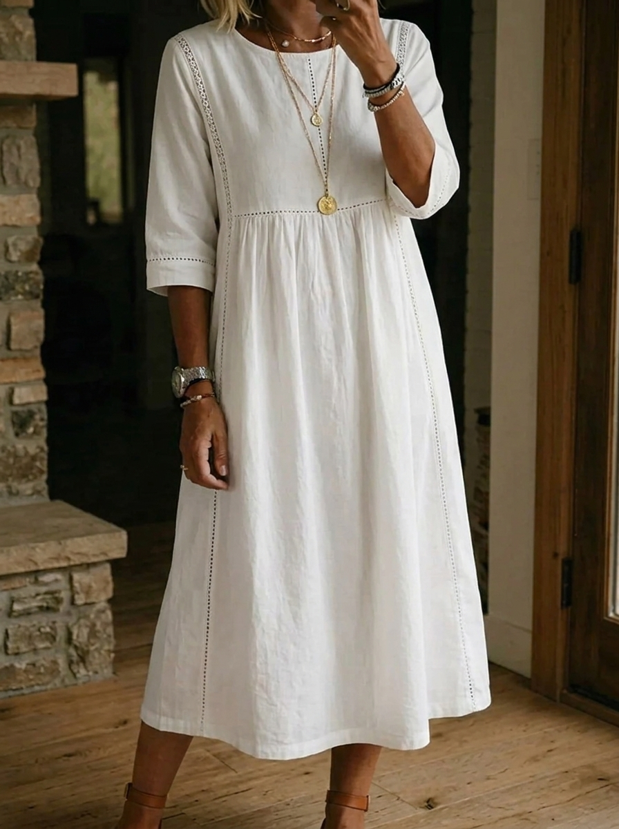 Melissa | Long-Sleeved Round Neck Dress