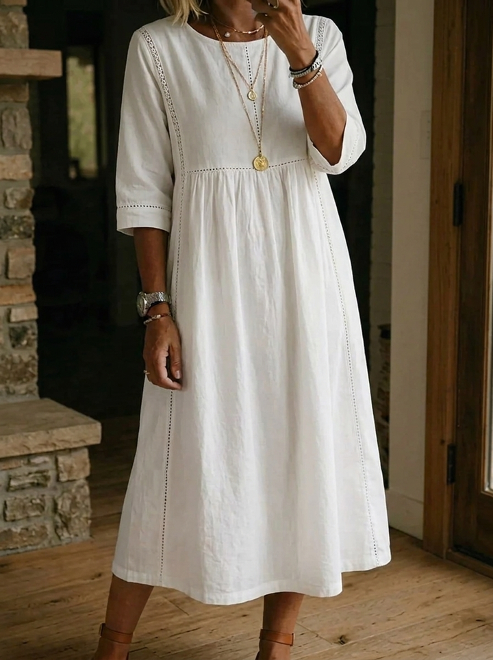 Melissa | Long-Sleeved Round Neck Dress