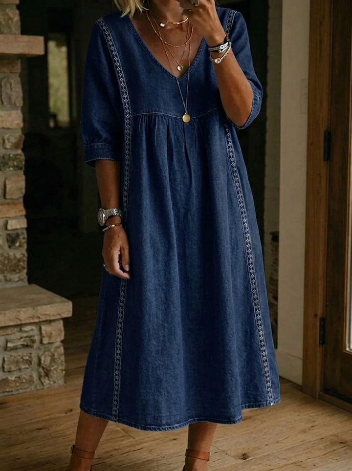 Melissa | Long-Sleeved Round Neck Dress