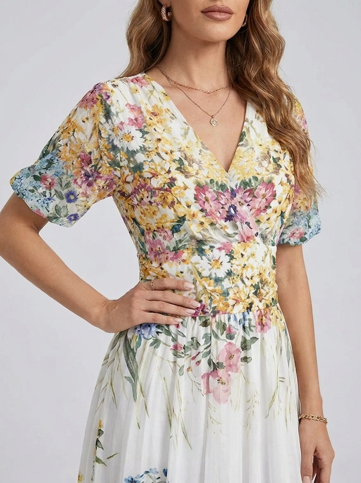 Tanya | Sleeveless Floral Midi Dress