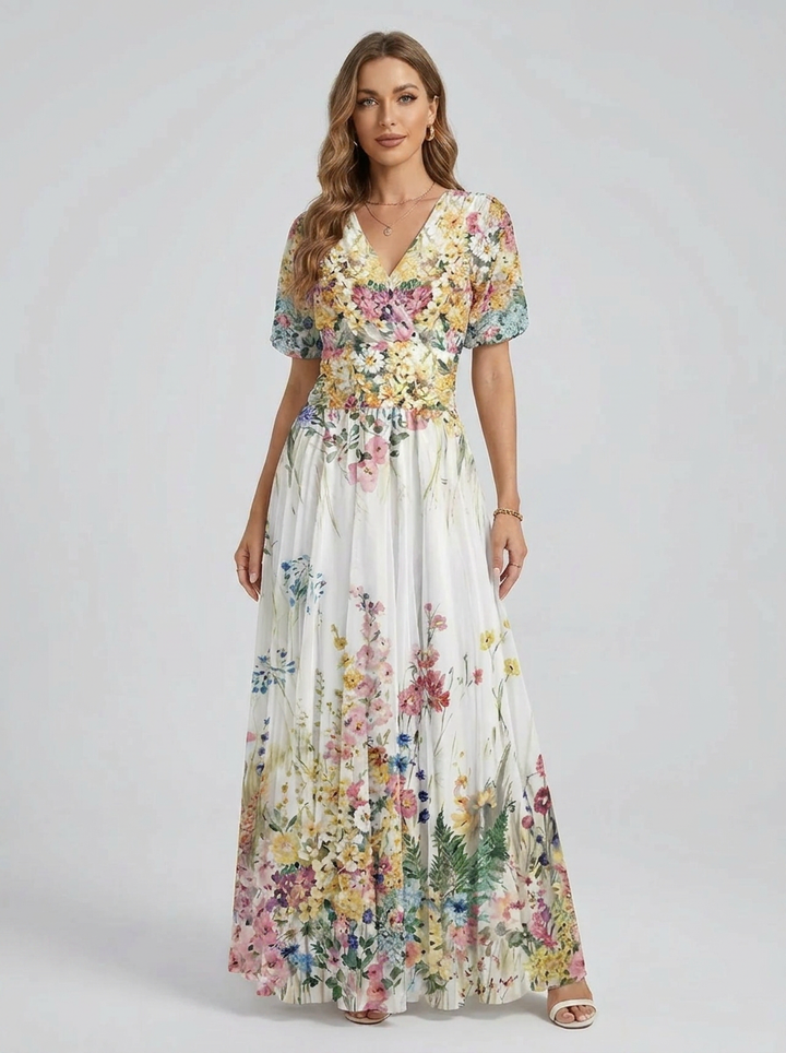 Tanya | Sleeveless Floral Midi Dress