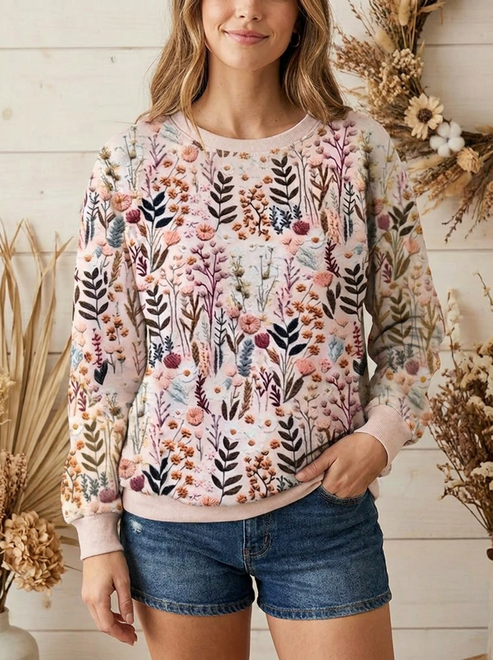 DARIA™ | PULLOVER WITH EMBROIDERED FLOWERS