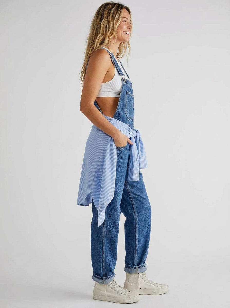 Solmira | Casual Denim Strappy Jumpsuit