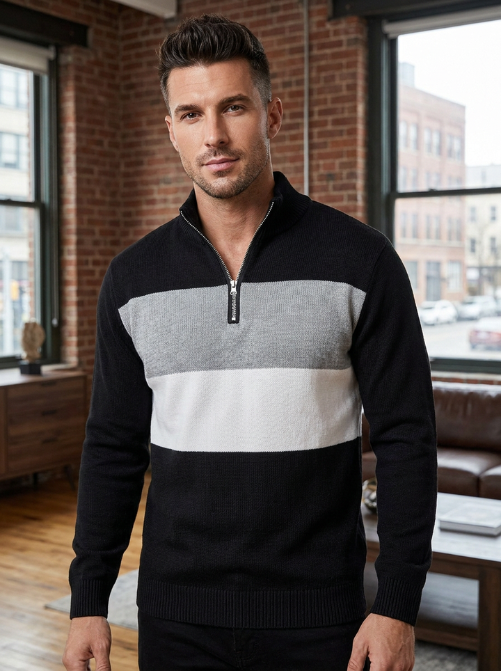 Brit & Boho™ | The Aspen Colorblock Quarter-Zip