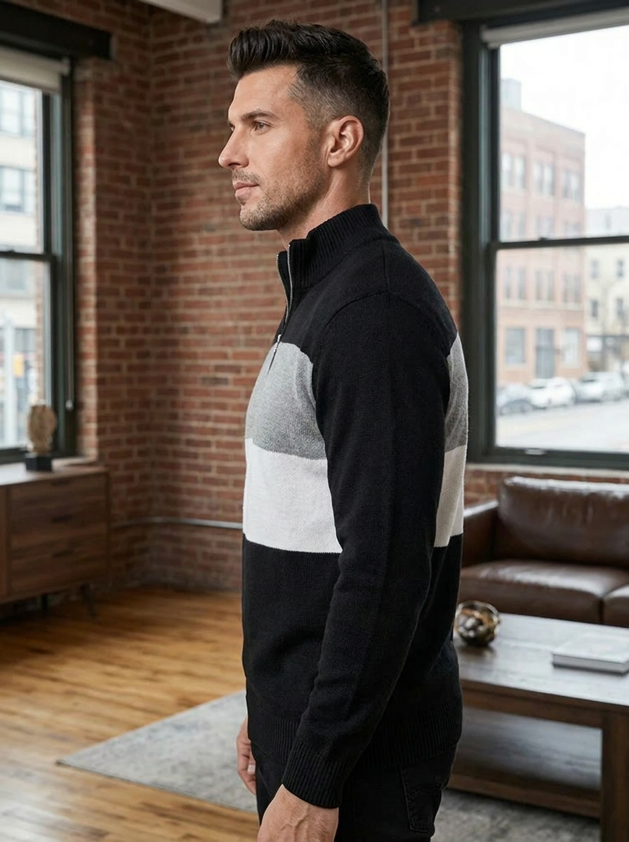Brit & Boho™ | The Aspen Colorblock Quarter-Zip