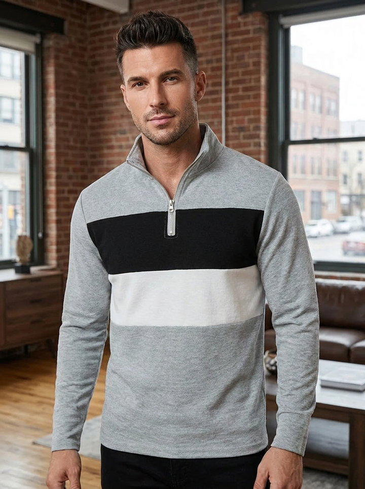 Brit & Boho™ | The Aspen Colorblock Quarter-Zip