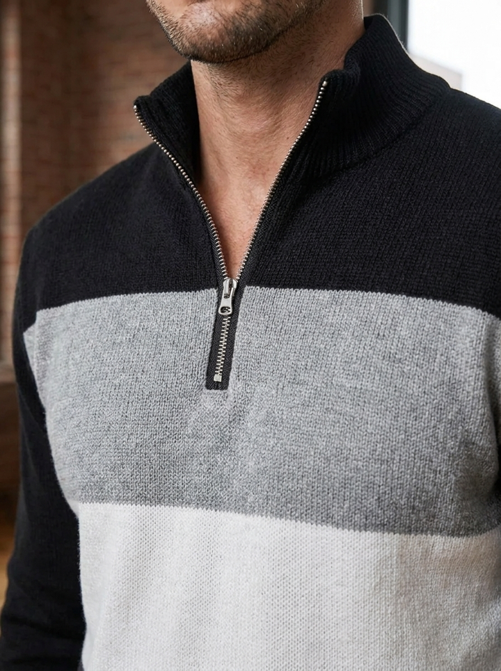 Brit & Boho™ | The Aspen Colorblock Quarter-Zip