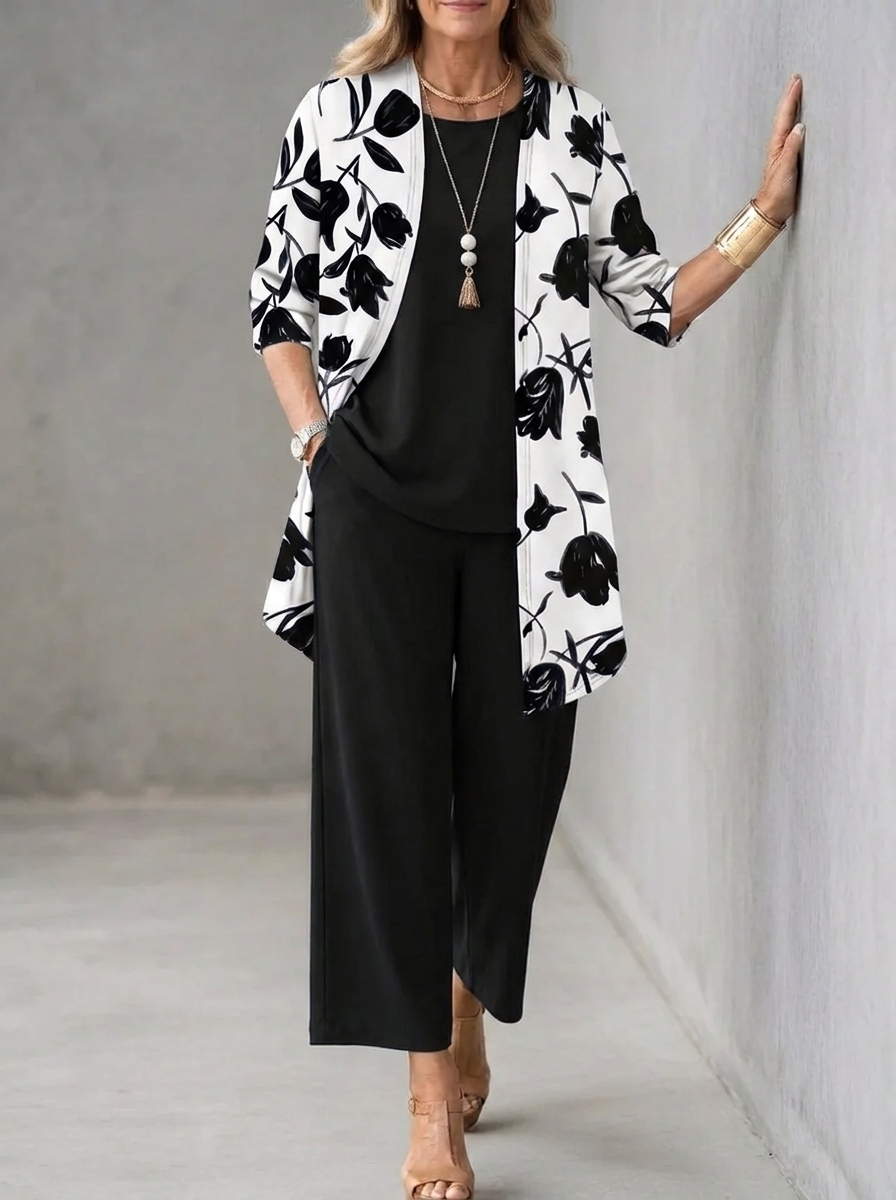 Chic Three-Piece Women's Set with Elegantly Flowing Design for Everyday Comfort