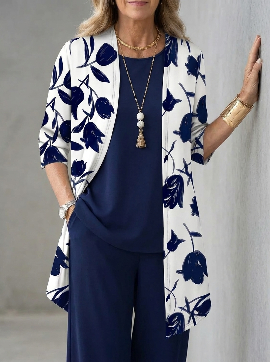 Chic Three-Piece Women's Set with Elegantly Flowing Design for Everyday Comfort