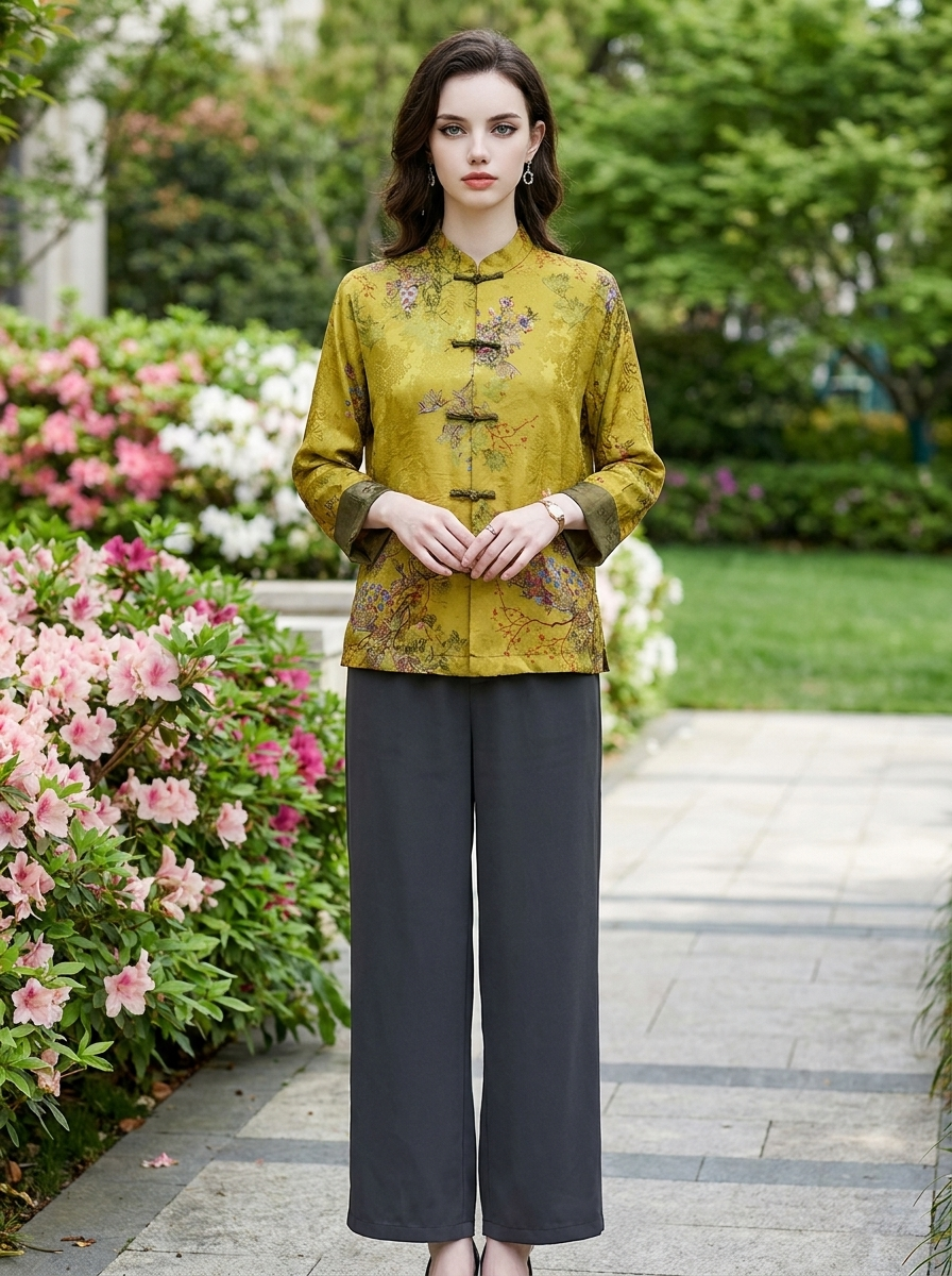 Mei™ - Mandarin Collar Coat in Chinese Style