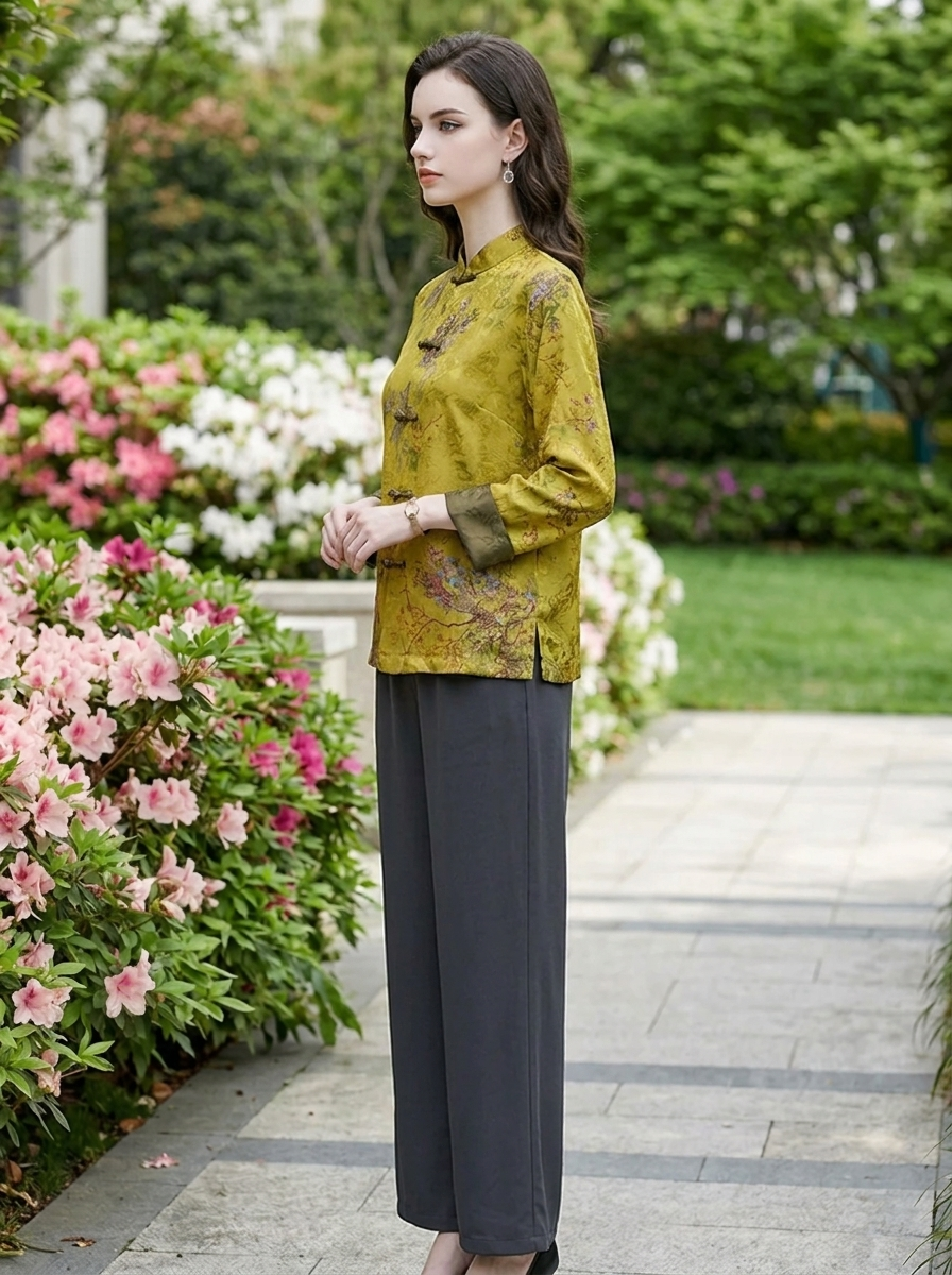 Mei™ - Mandarin Collar Coat in Chinese Style