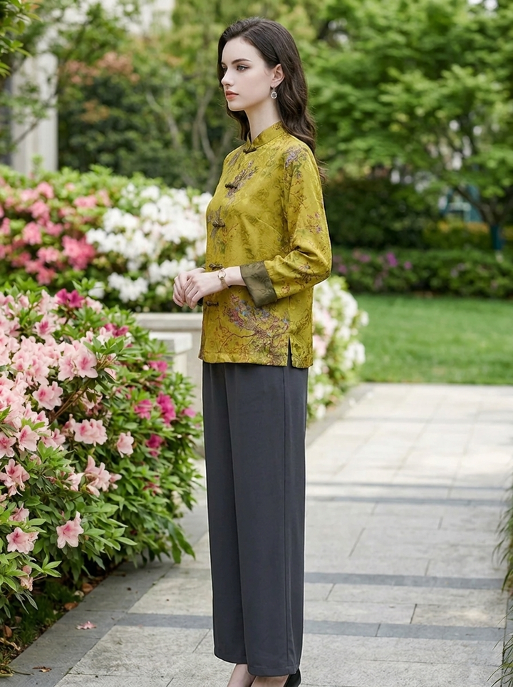 Mei™ - Mandarin Collar Coat in Chinese Style