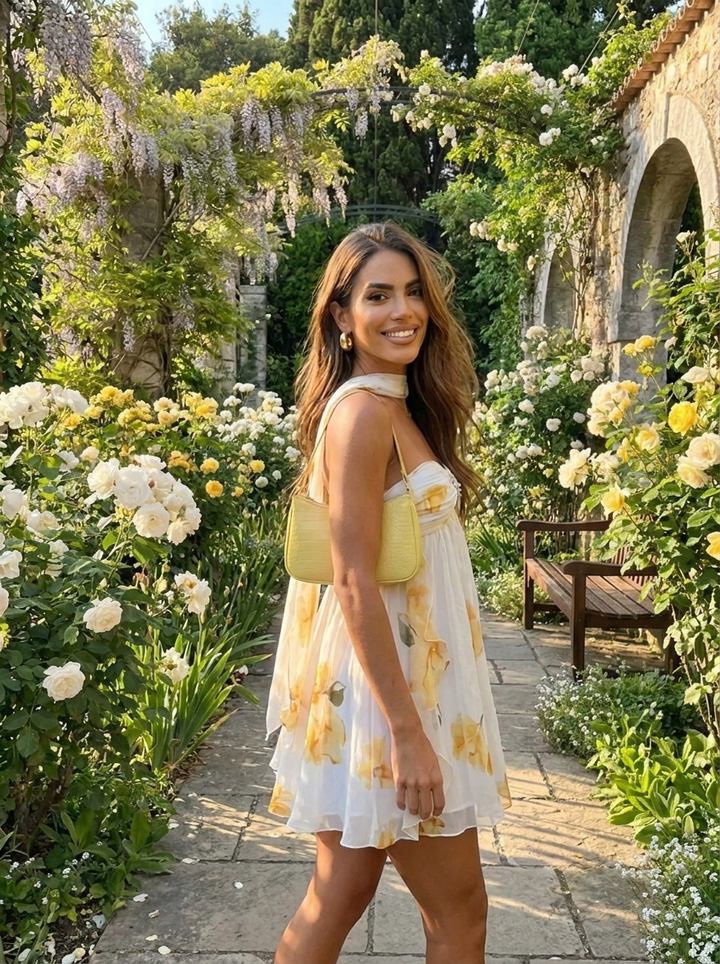 Arabella™ - Floral Chiffon Mini Dress