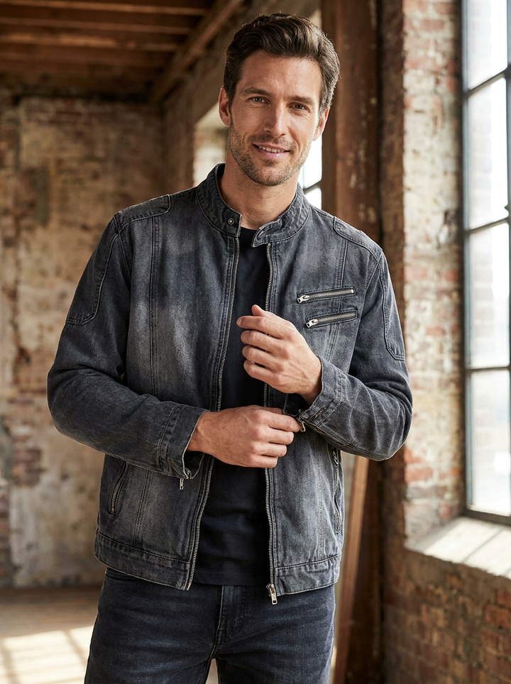 Men's Jacket with Zip and Pocket