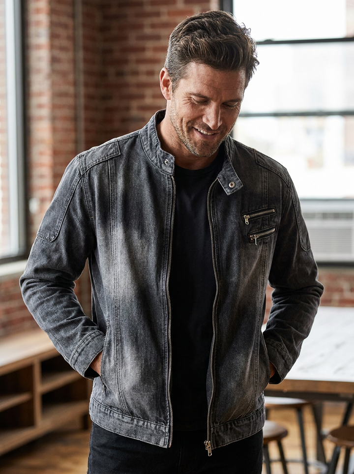Men's Jacket with Zip and Pocket