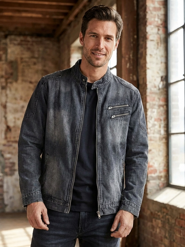 Men's Jacket with Zip and Pocket