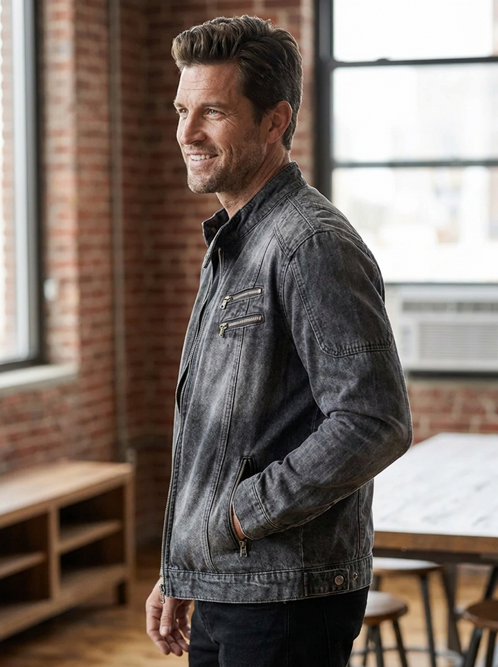 Men's Jacket with Zip and Pocket