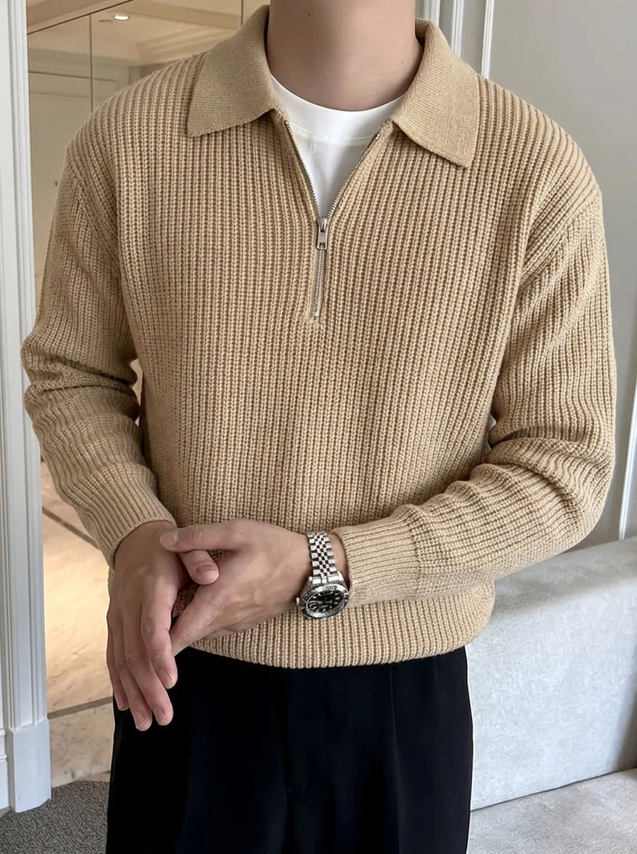 Brit & Boho™️ | Ethan Classic Knit Zipper