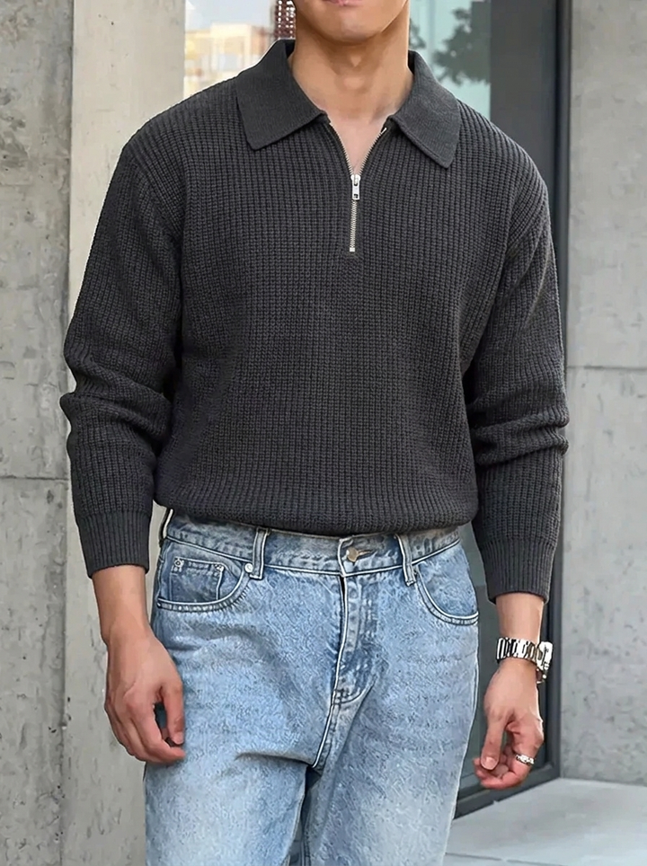Brit & Boho™️ | Ethan Classic Knit Zipper