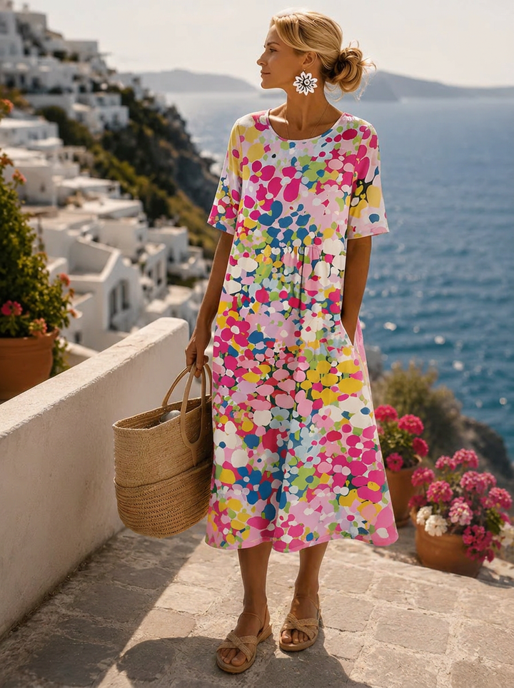 Elena | Airy Floral Midi Dress