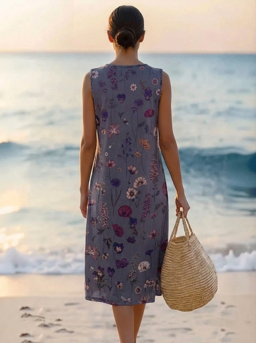 Sarita™ – Vintage Floral Midi Dress