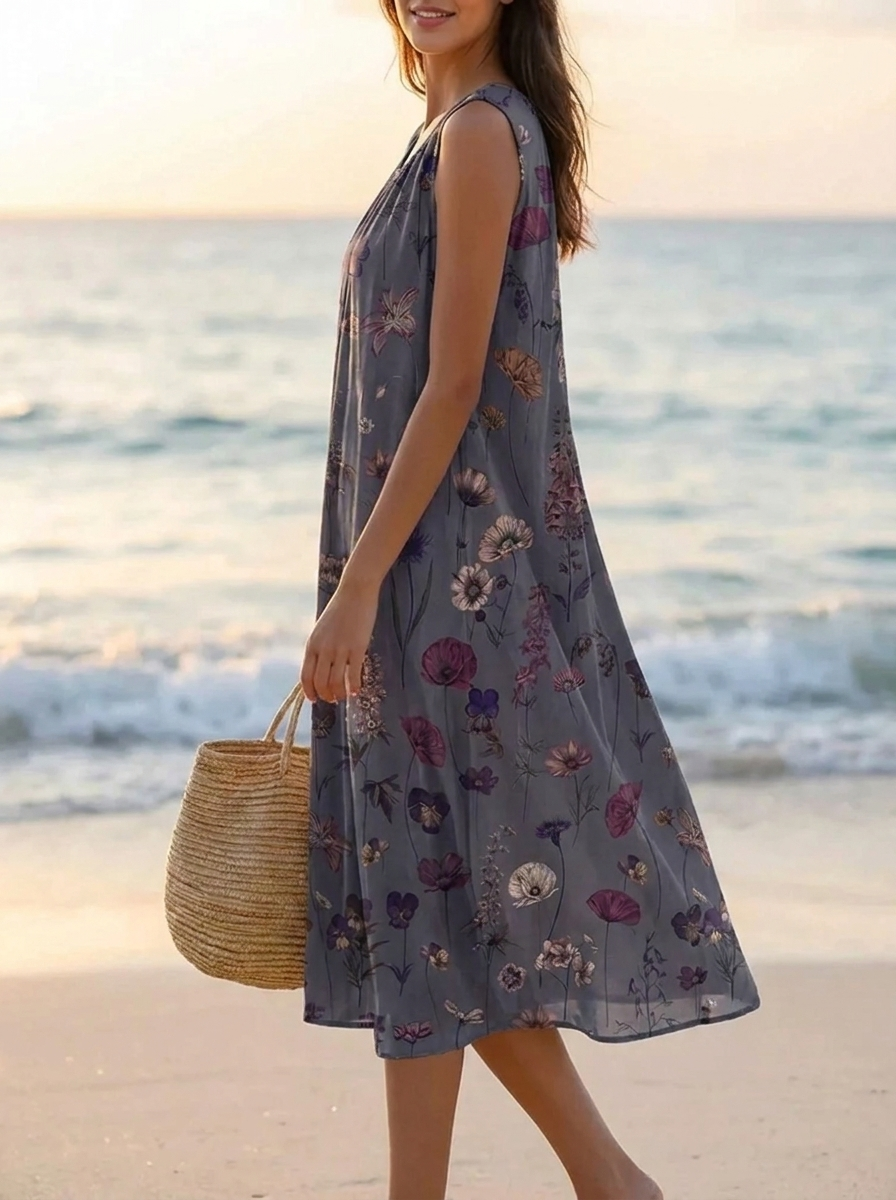 Sarita™ – Vintage Floral Midi Dress