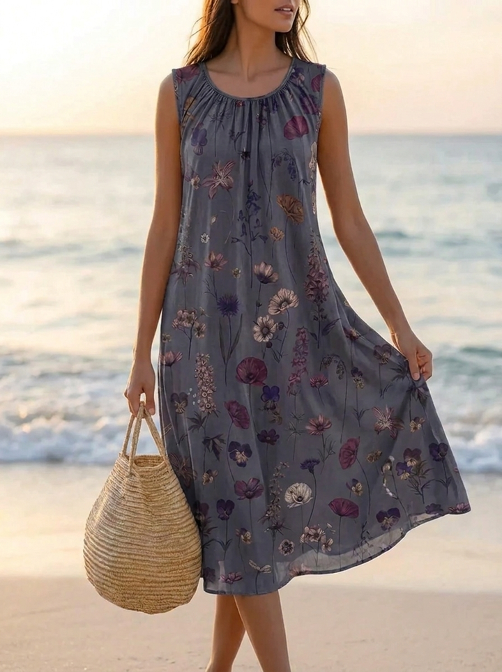 Sarita™ – Vintage Floral Midi Dress