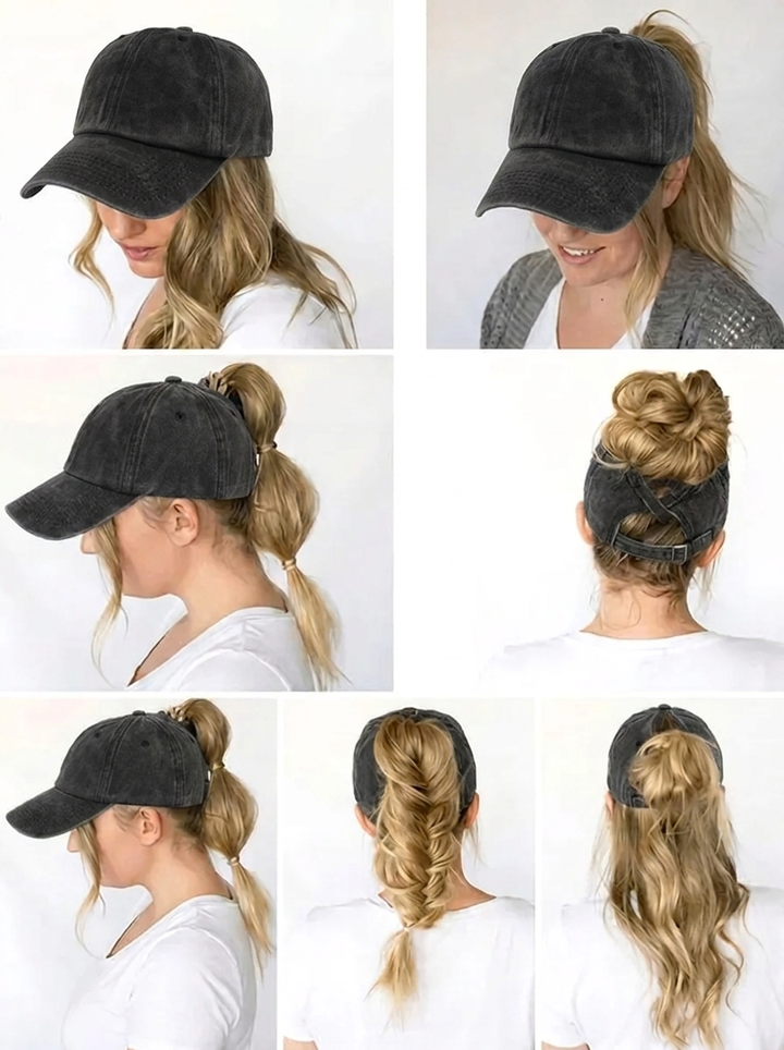 Ponytail baseball cap with UV protection