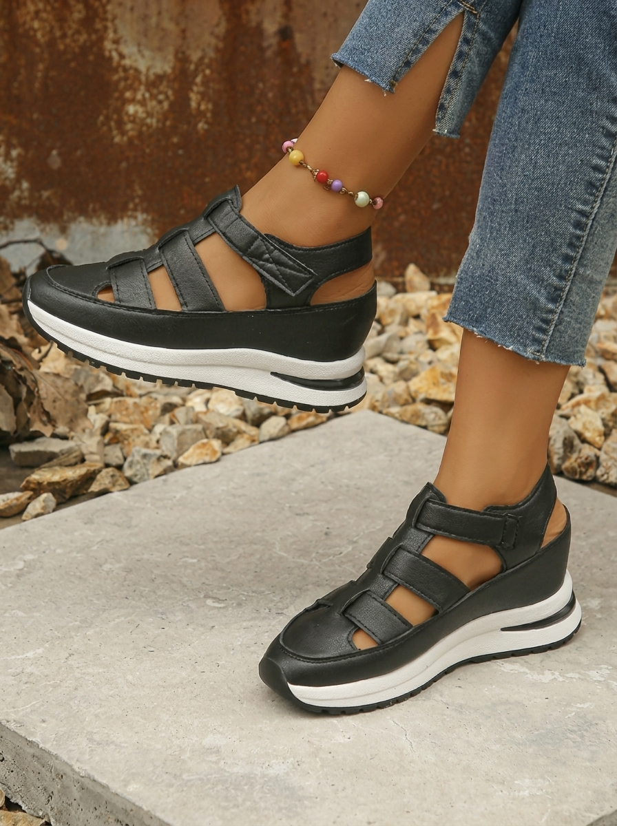 Lightweight Wedge Sandals with Side Zipper for Ultimate Comfort