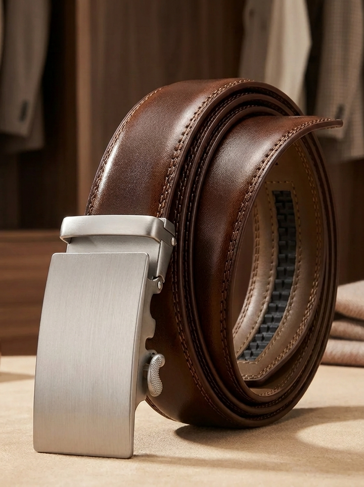 Men's belt with automatic buckle