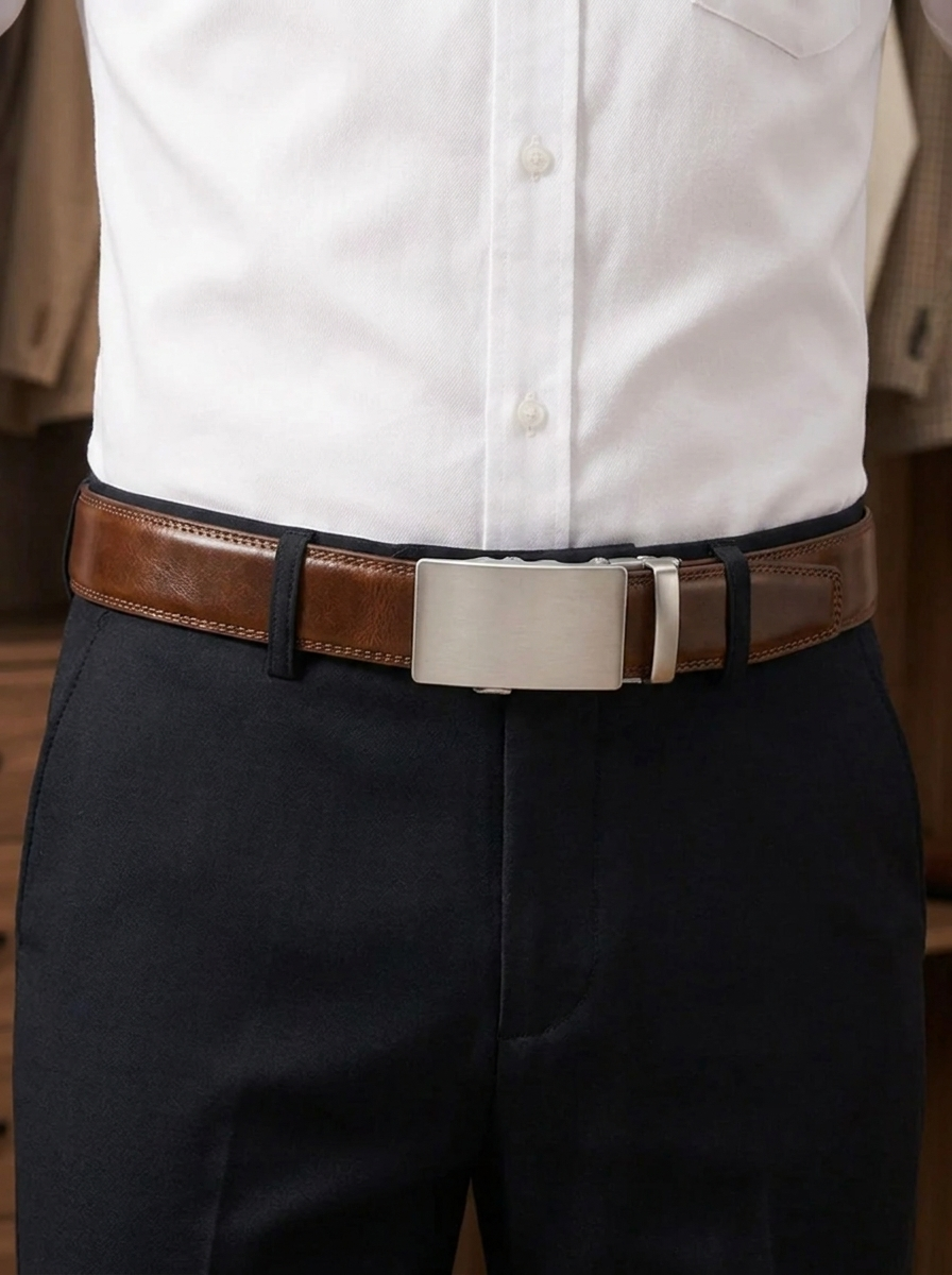 Men's belt with automatic buckle