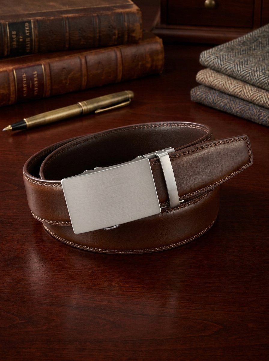 Men's belt with automatic buckle