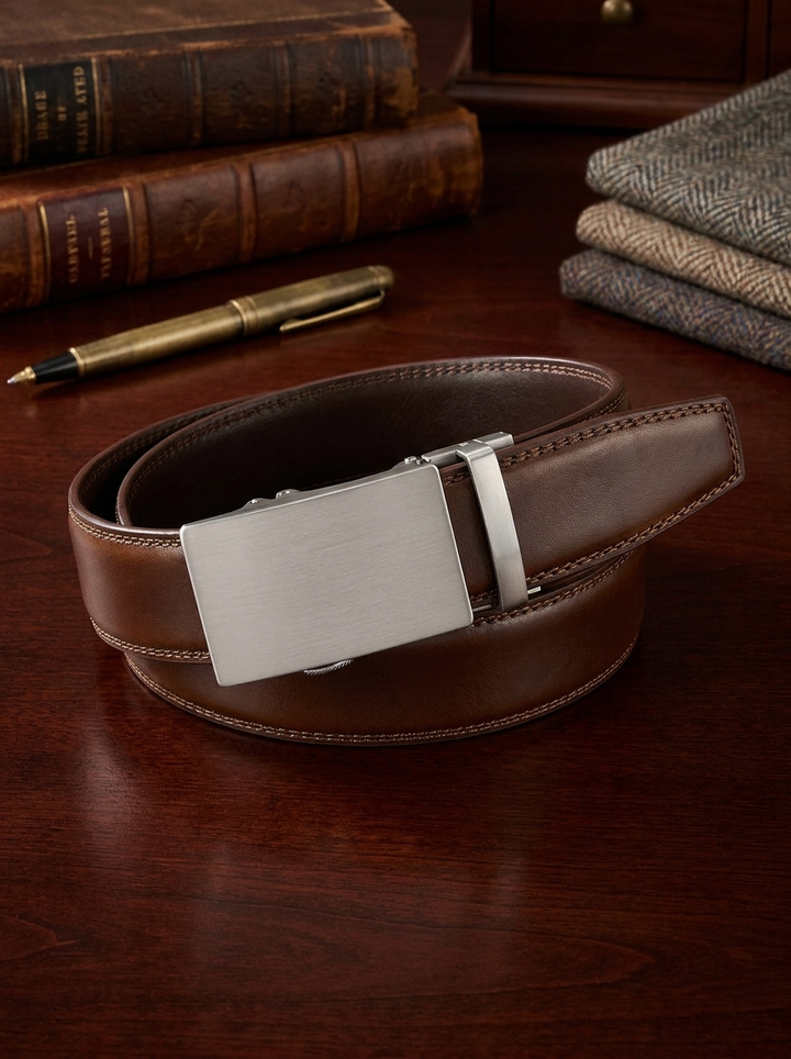 Men's belt with automatic buckle