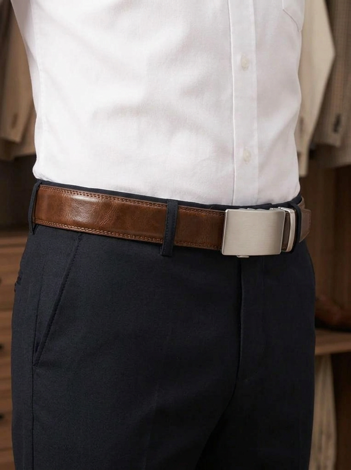 Men's belt with automatic buckle