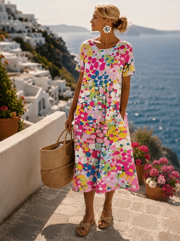 Elena | Airy Floral Midi Dress