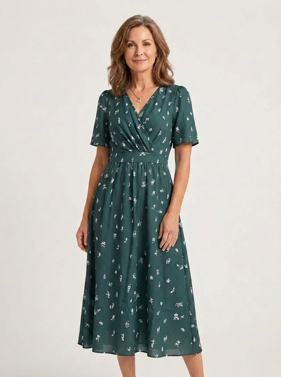 Zafrina | Abstract-Print Midi Dress