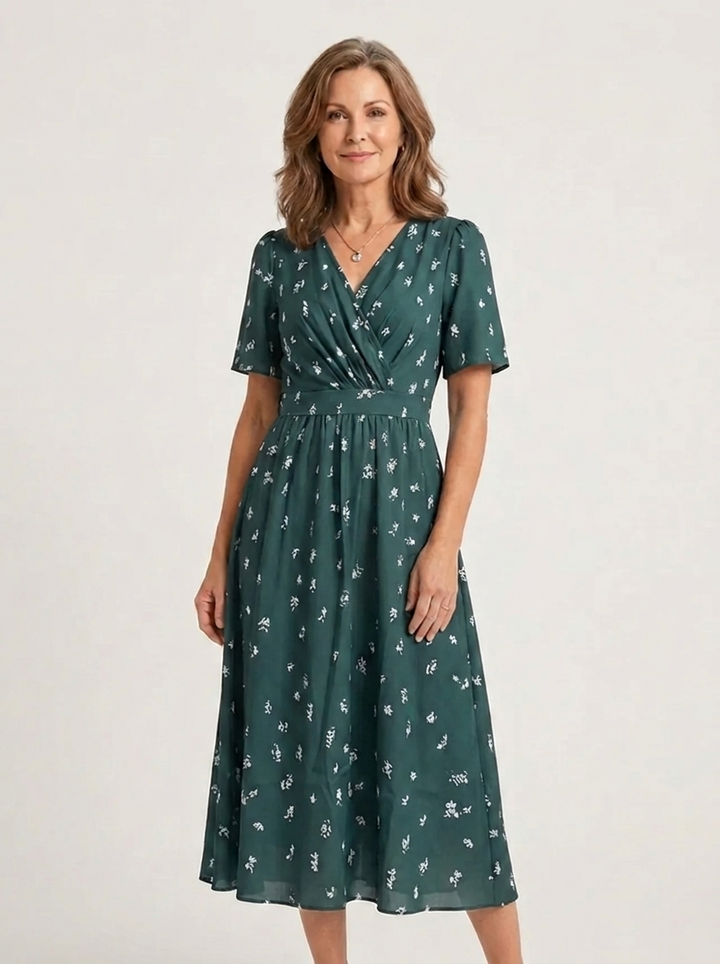 Zafrina | Abstract-Print Midi Dress