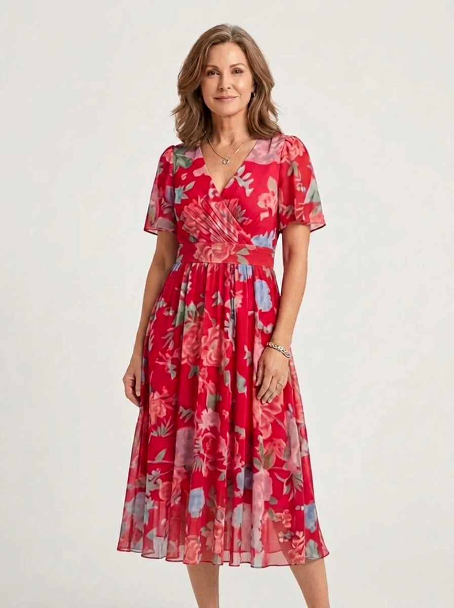 Zafrina | Abstract-Print Midi Dress