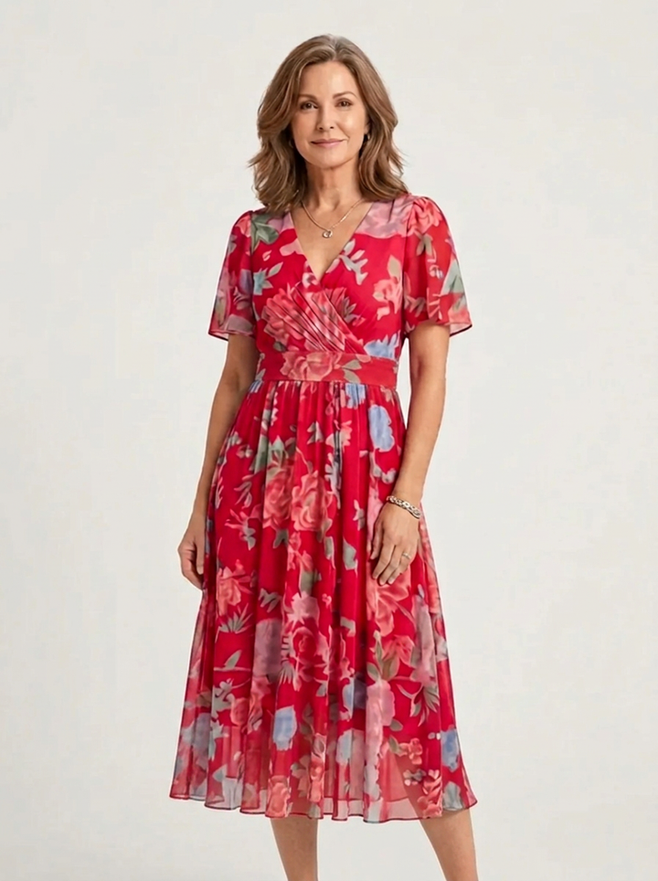 Zafrina | Abstract-Print Midi Dress
