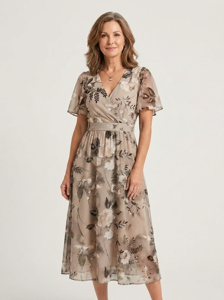 Zafrina | Abstract-Print Midi Dress